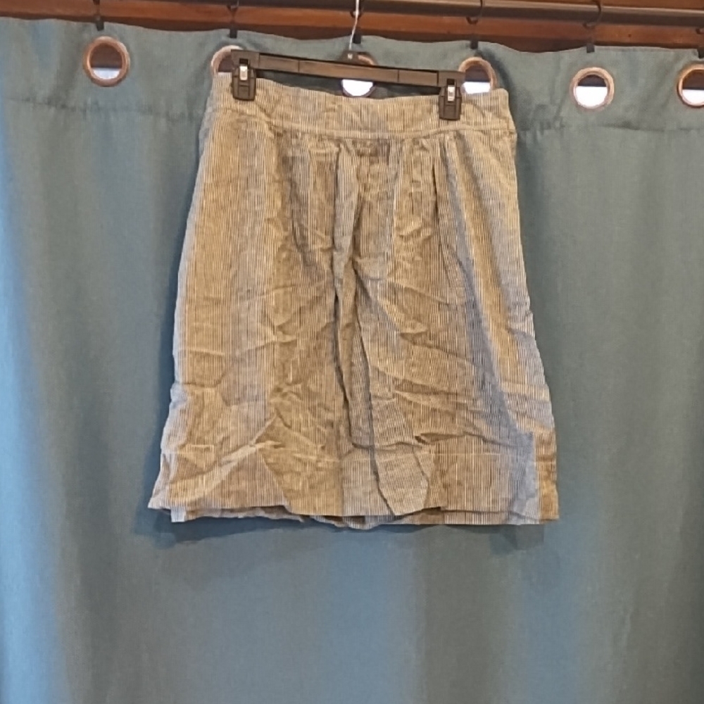 Eileen Fisher Neutral Striped Midi Skirt